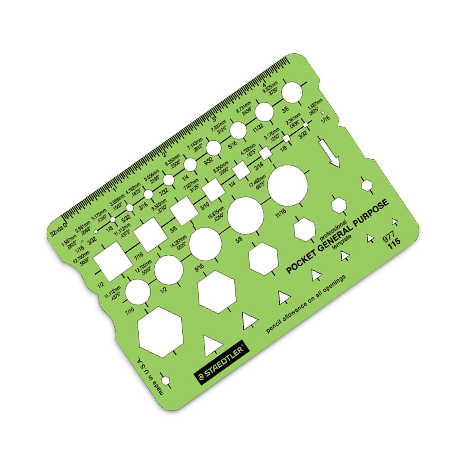 Templates, 40 Geometric Shapes, 3.63 x 5.13, Green