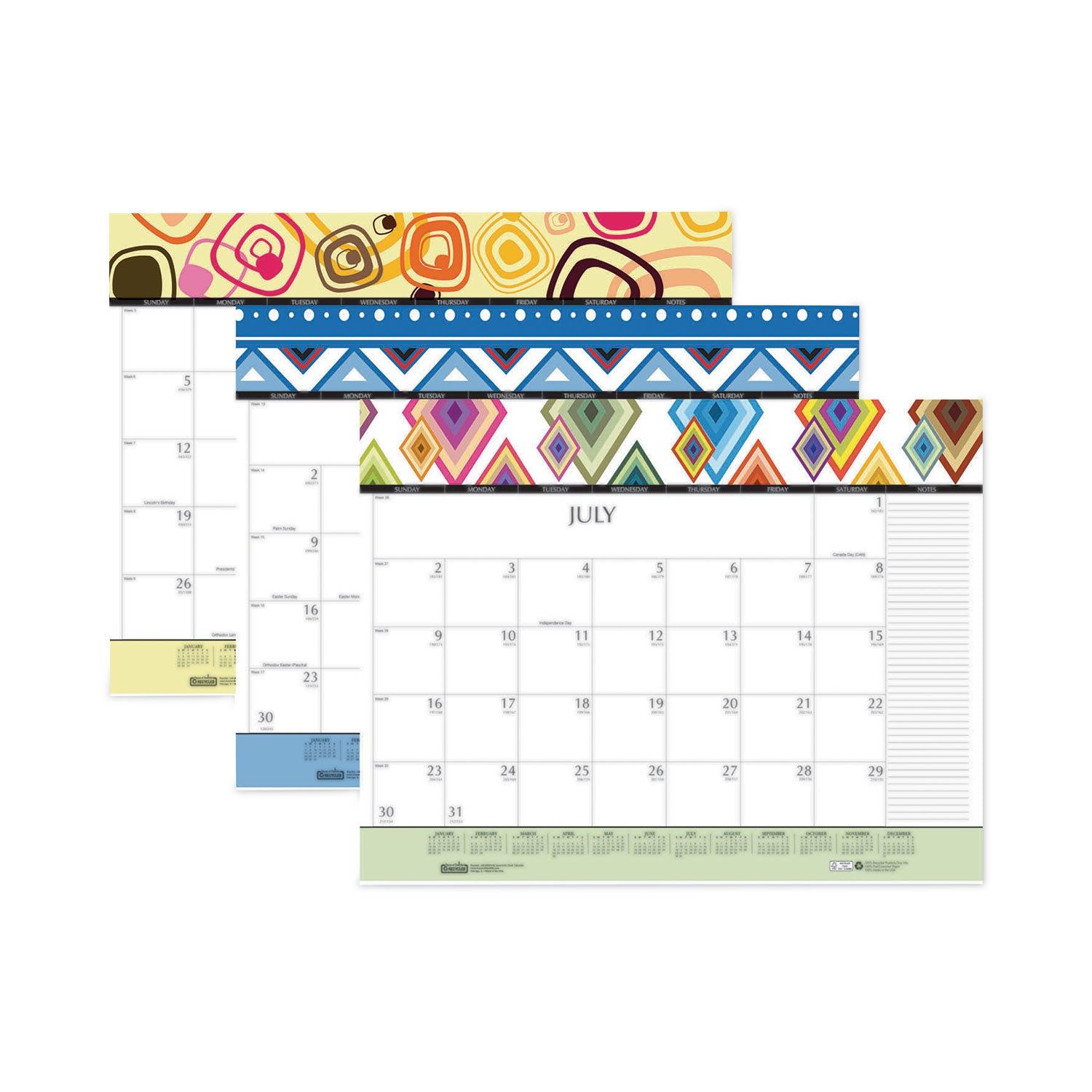 recycled-desk-pad-calendar-geometric-artwork-22-x-17-white-sheets-black-binding-corners12-month-jan-to-dec-2024_hod149 - 2