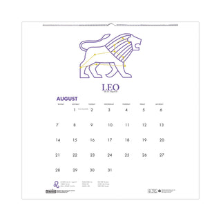 Recycled Academic Zodiac Wall Calendar, 11 x 14, Multicolor Sheets, 12-Month (Aug to July): 2023 to 2024