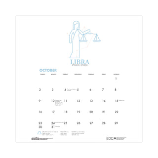 Recycled Academic Zodiac Wall Calendar, 11 x 14, Multicolor Sheets, 12-Month (Aug to July): 2023 to 2024