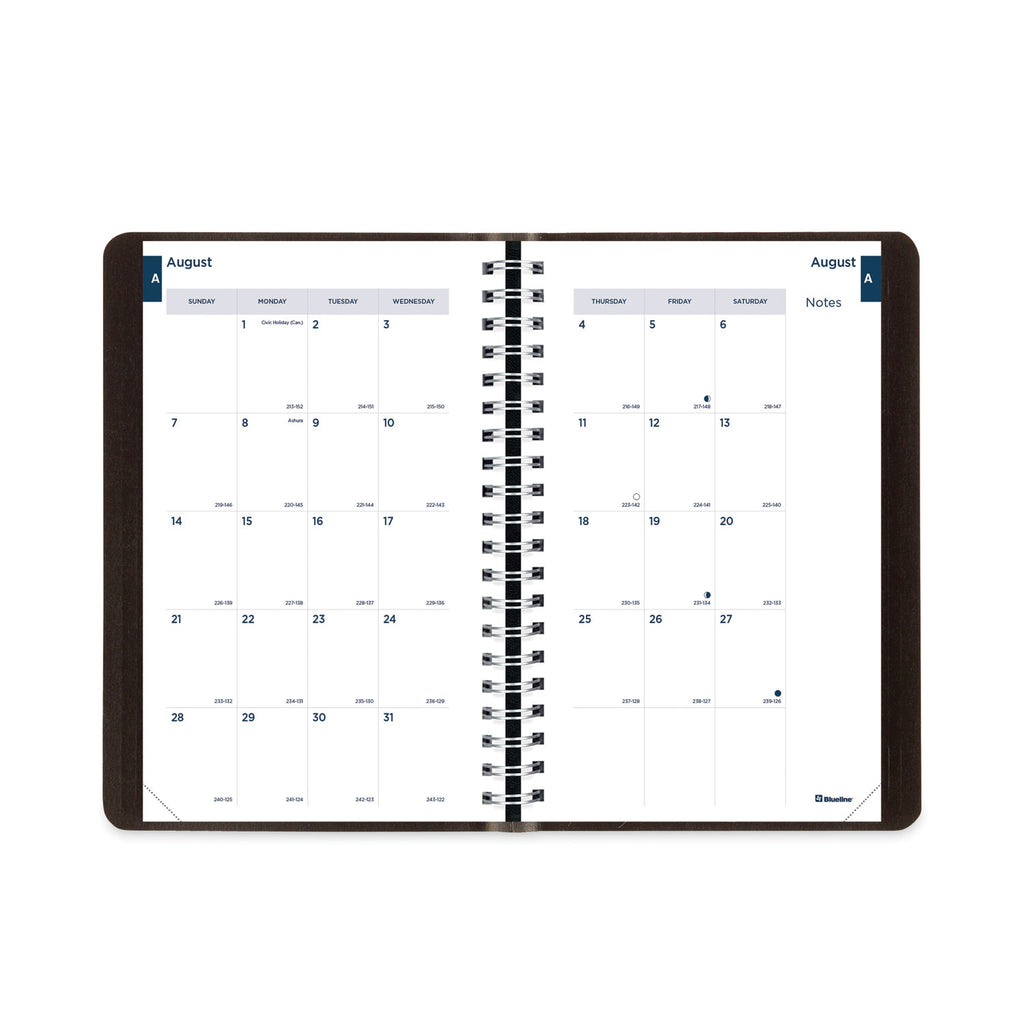 Academic Daily/Monthly Planner, 8 x 5, Black Cover, 12-Month (Aug to July): 2023 to 2024