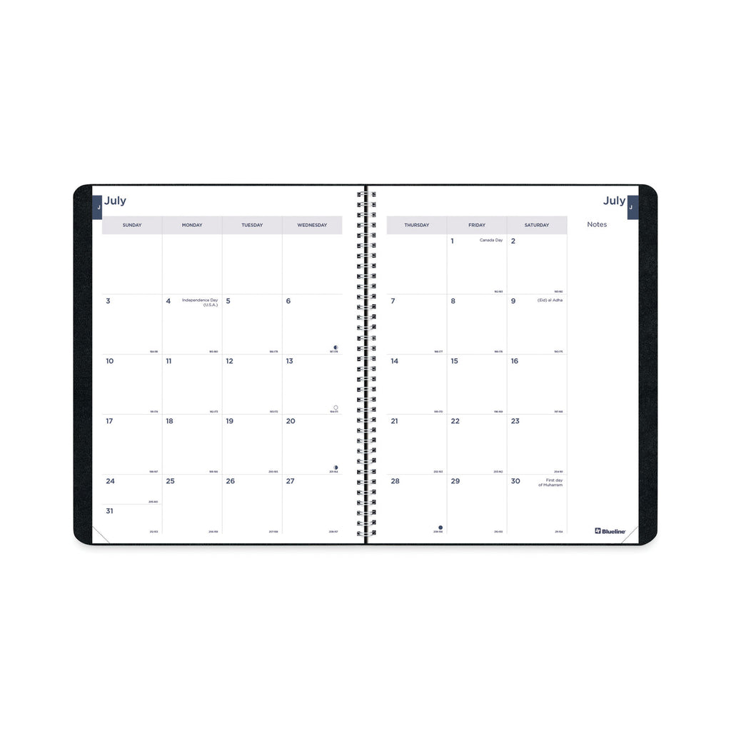 Academic Monthly Planner, 11 x 8.5, Black Cover, 14-Month (July to Aug): 2023 to 2024