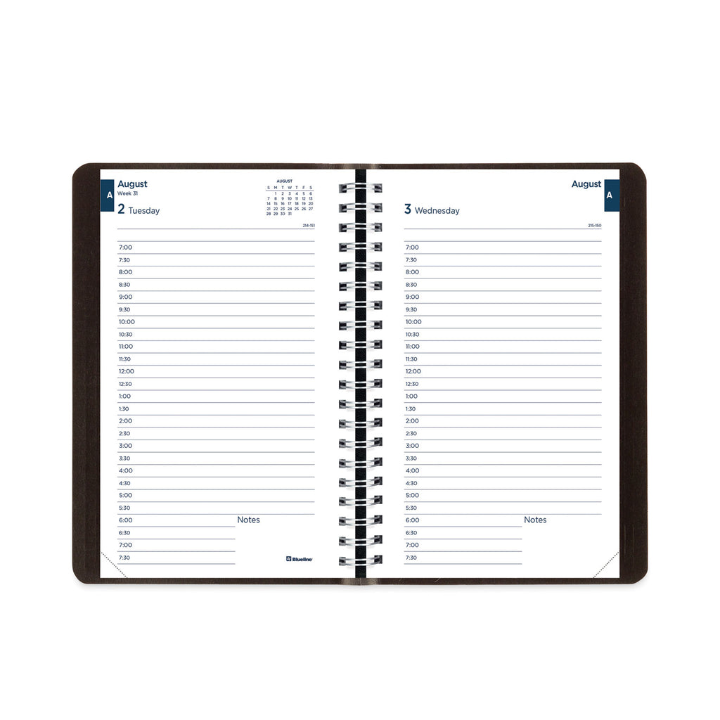 Academic Daily/Monthly Planner, 8 x 5, Black Cover, 12-Month (Aug to July): 2023 to 2024