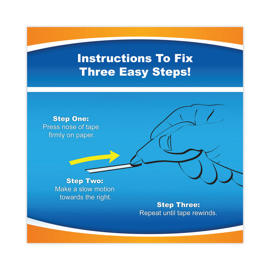 Wite-Out EZ Correct Correction Tape Value Pack, Non-Refillable, Randomly Assorted Applicator Colors, 0.17" x 472", 10/Box