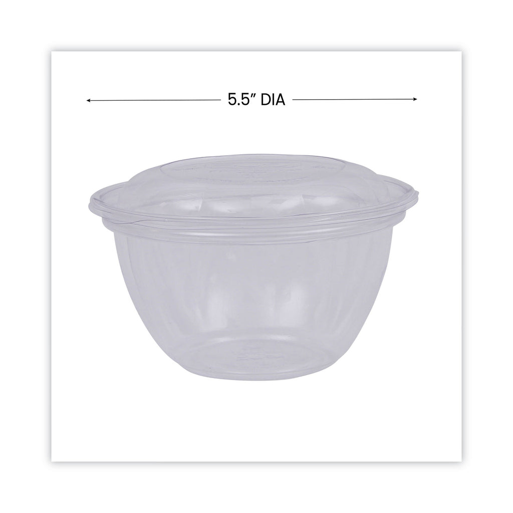 Renewable and Compostable Containers, 18 oz, 5.5" Diameter x 2.3"h, Clear, Plastic, 150/Carton