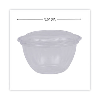 Renewable and Compostable Containers, 18 oz, 5.5" Diameter x 2.3"h, Clear, Plastic, 150/Carton