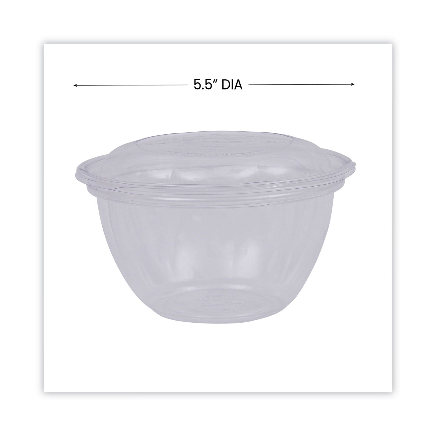 Renewable and Compostable Containers, 18 oz, 5.5" Diameter x 2.3"h, Clear, Plastic, 150/Carton