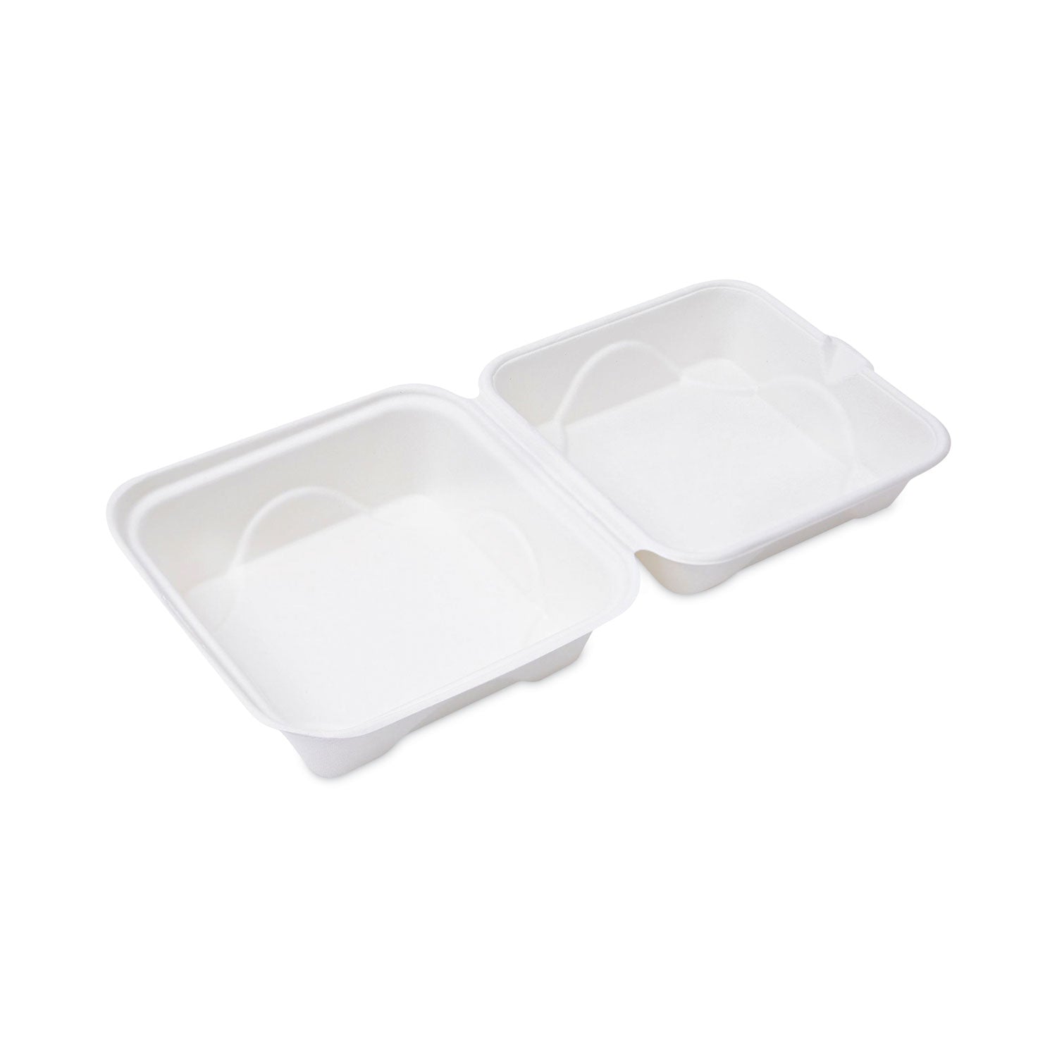 bagasse-hinged-clamshell-containers-6-x-6-x-3-white-sugarcane-50-pack-10-packs-carton_ecoephc6 - 1
