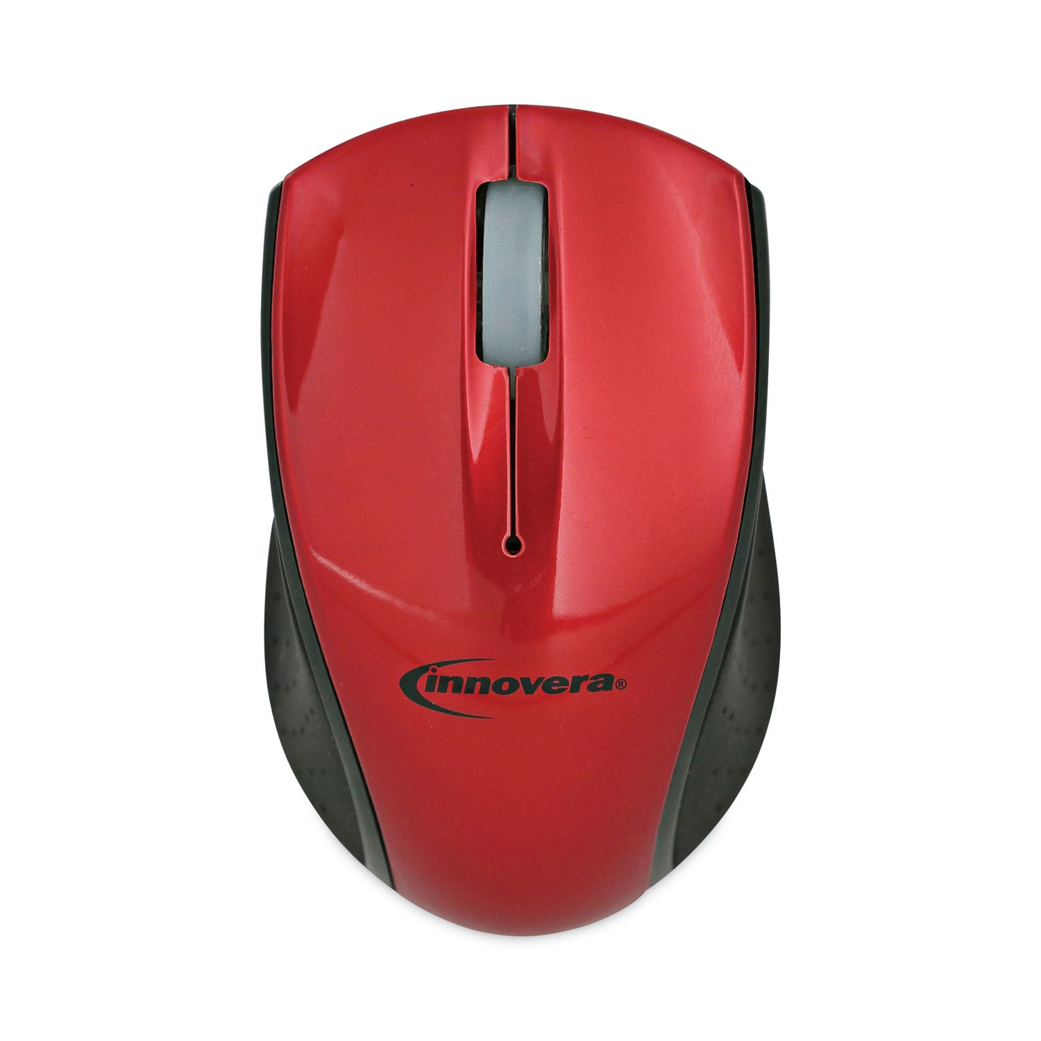 Mini Wireless Optical Mouse, 2.4 GHz Frequency/30 ft Wireless Range, Left/Right Hand Use, Red/Black - 