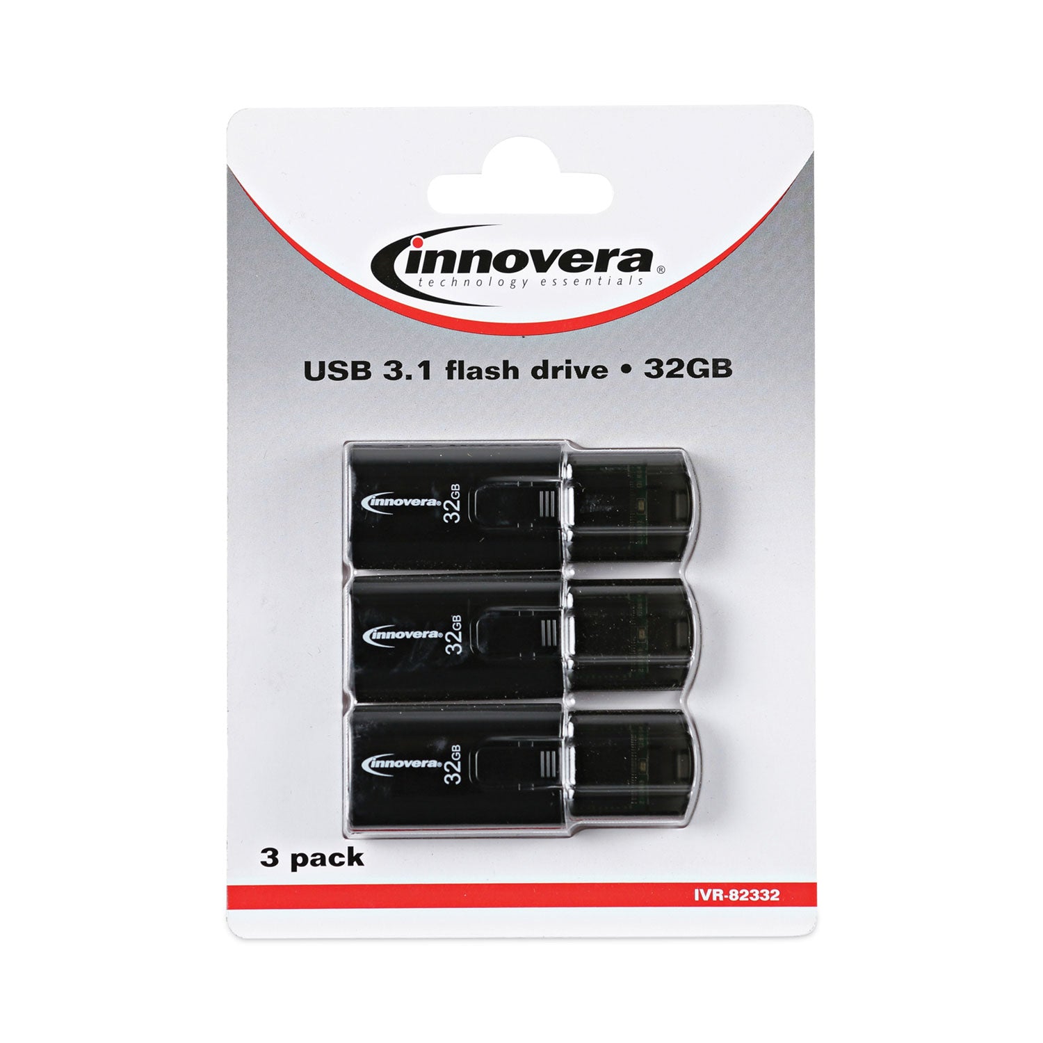 USB 3.0 Flash Drive, 32 GB, 3/Pack