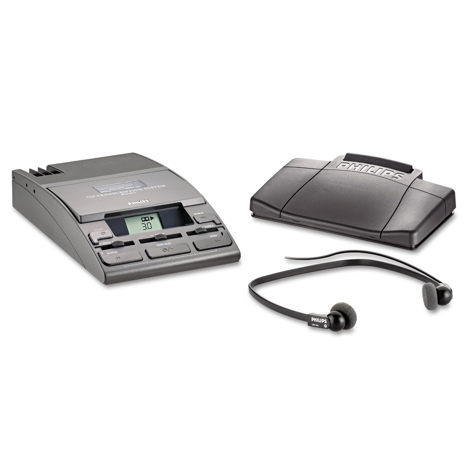 720-T Desktop Analog Mini Cassette Transcriber Dictation System - 