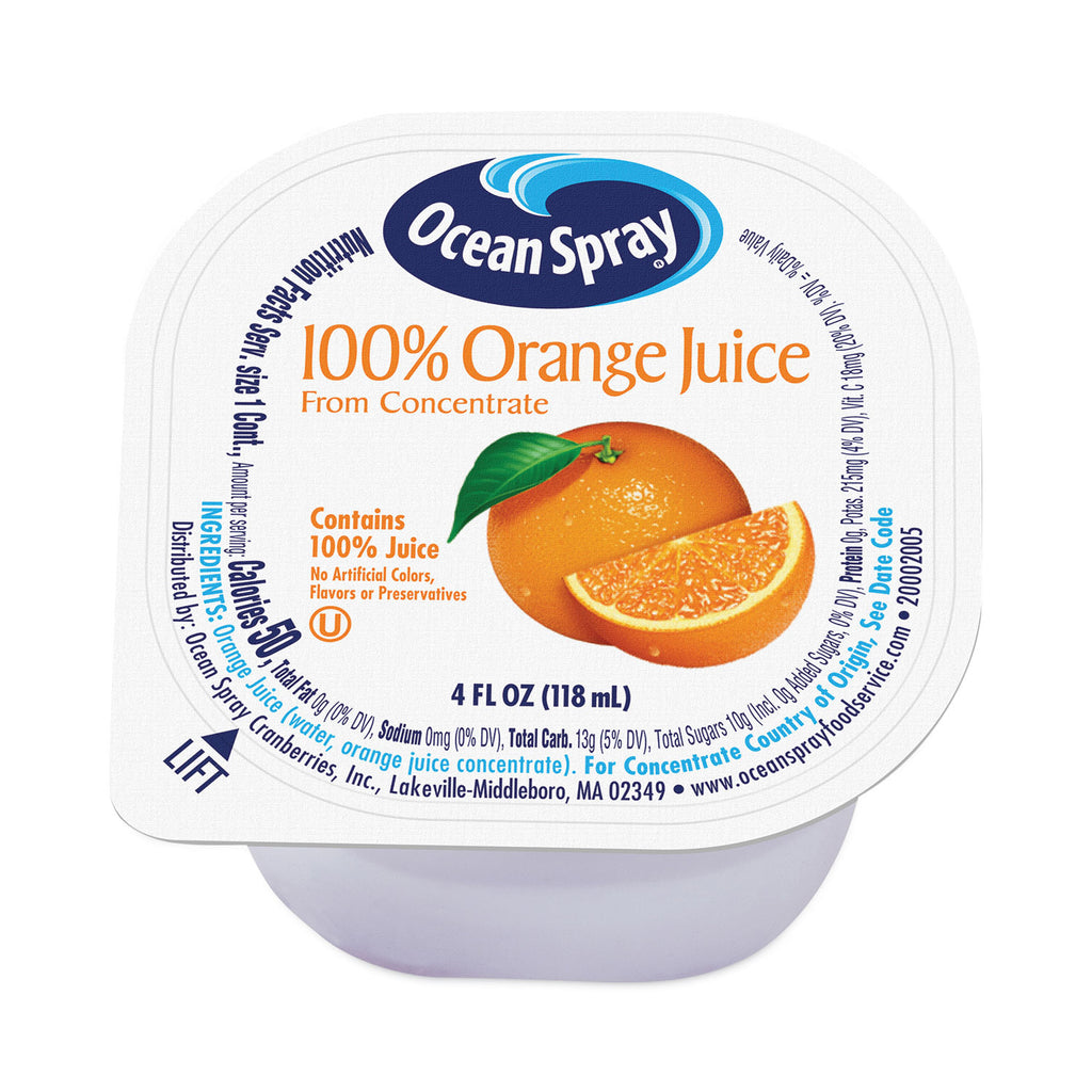 100% Juice, Orange, 4 oz Cup, 48/Box, Ships in 1-3 Business Days