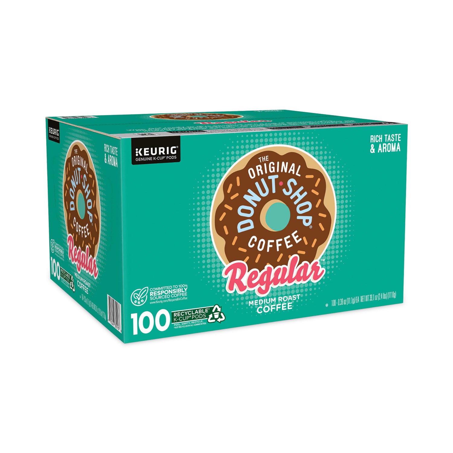 Donut Shop Coffee K-Cups, Regular, 100/Carton, Ships in 1-3 Business Days