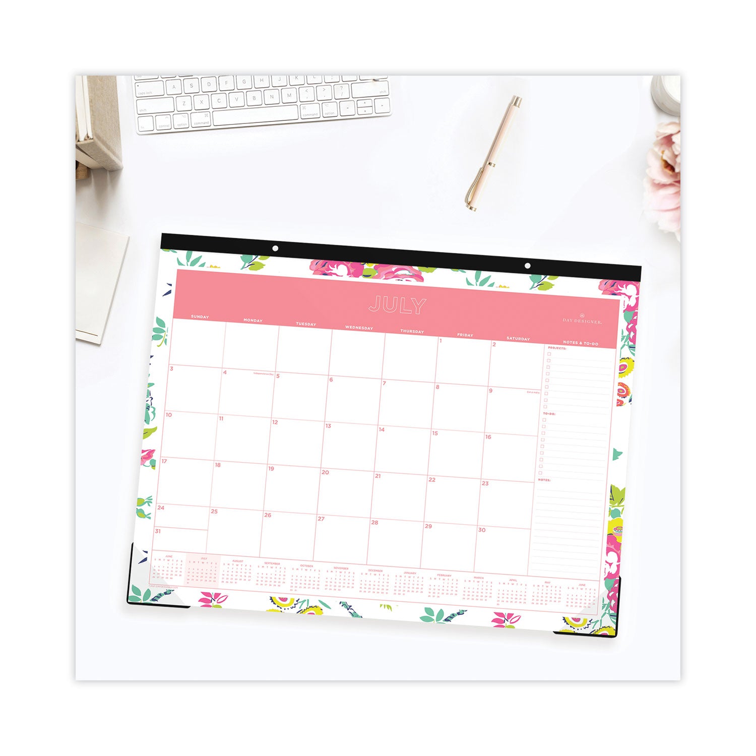 day-designer-peyton-academic-desk-pad-floral-artwork-22-x-17-black-binding-clear-corners-12-month-july-june-2023-2024_bls107938 - 2