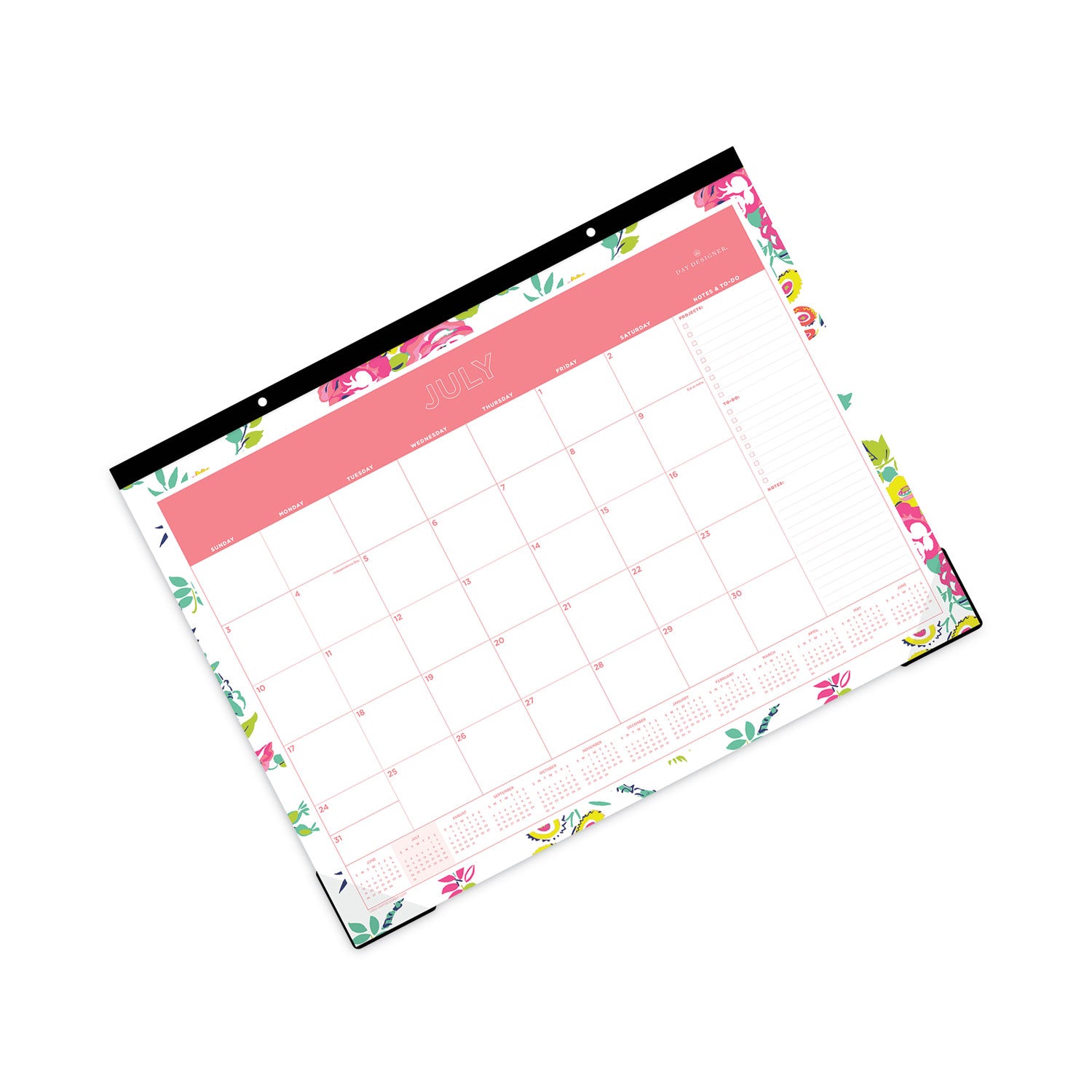 day-designer-peyton-academic-desk-pad-floral-artwork-22-x-17-black-binding-clear-corners-12-month-july-june-2023-2024_bls107938 - 4