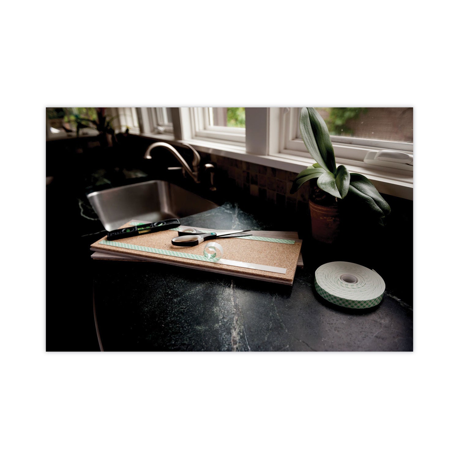 Permanent High-Density Foam Mounting Tape, Double-Sided, Holds Up to 15 lbs, 0.5" x 80", White