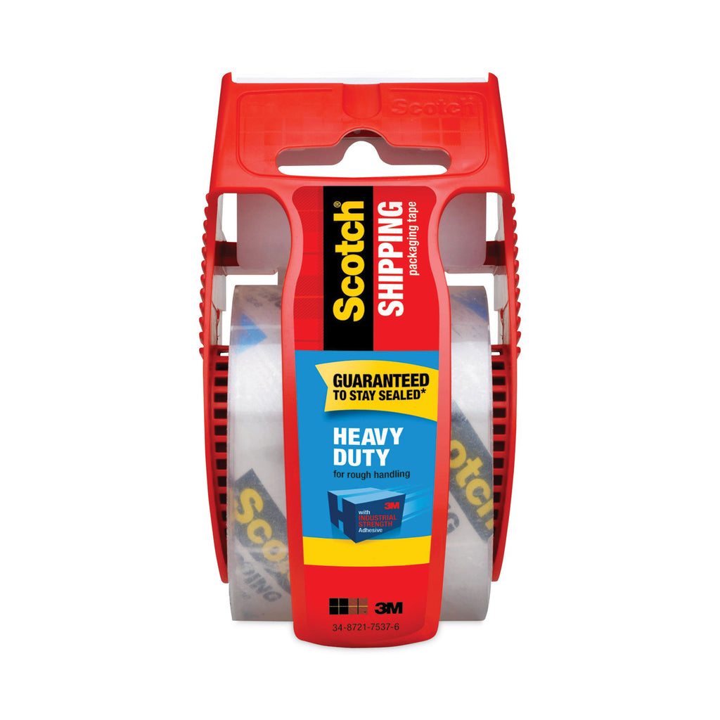 3850 Heavy-Duty Packaging Tape with Dispenser, 1.5" Core, 1.88" x 66.66 ft, Clear