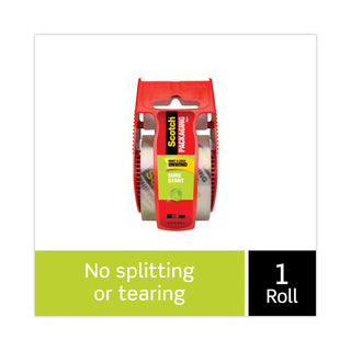 Sure Start Packaging Tape with Dispenser, 1.5" Core, 1.88" x 22.2 yds, Clear - 