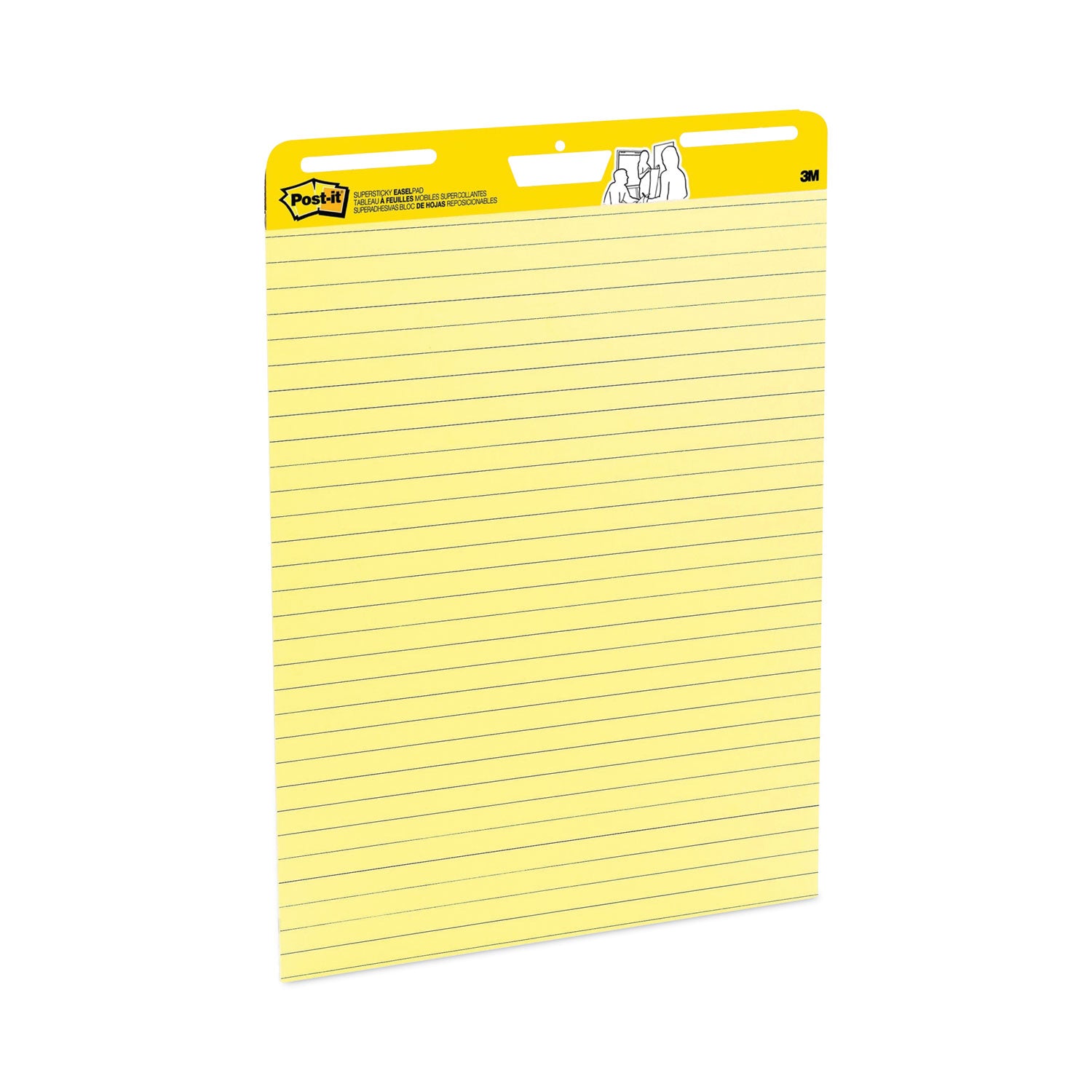 Vertical-Orientation Self-Stick Easel Pads, Presentation Format (1.5" Rule), 25 x 30, Yellow, 30 Sheets, 2/Carton - 