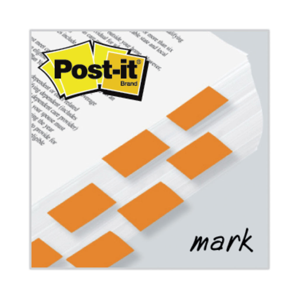 Standard Page Flags in Dispenser, Orange, 50 Flags/Dispenser, 2 Dispensers/Pack - 