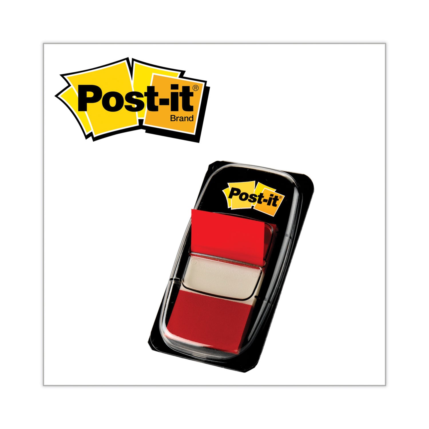 Marking Page Flags in Dispensers, Red, 50 Flags/Dispenser, 12 Dispensers/Pack - 