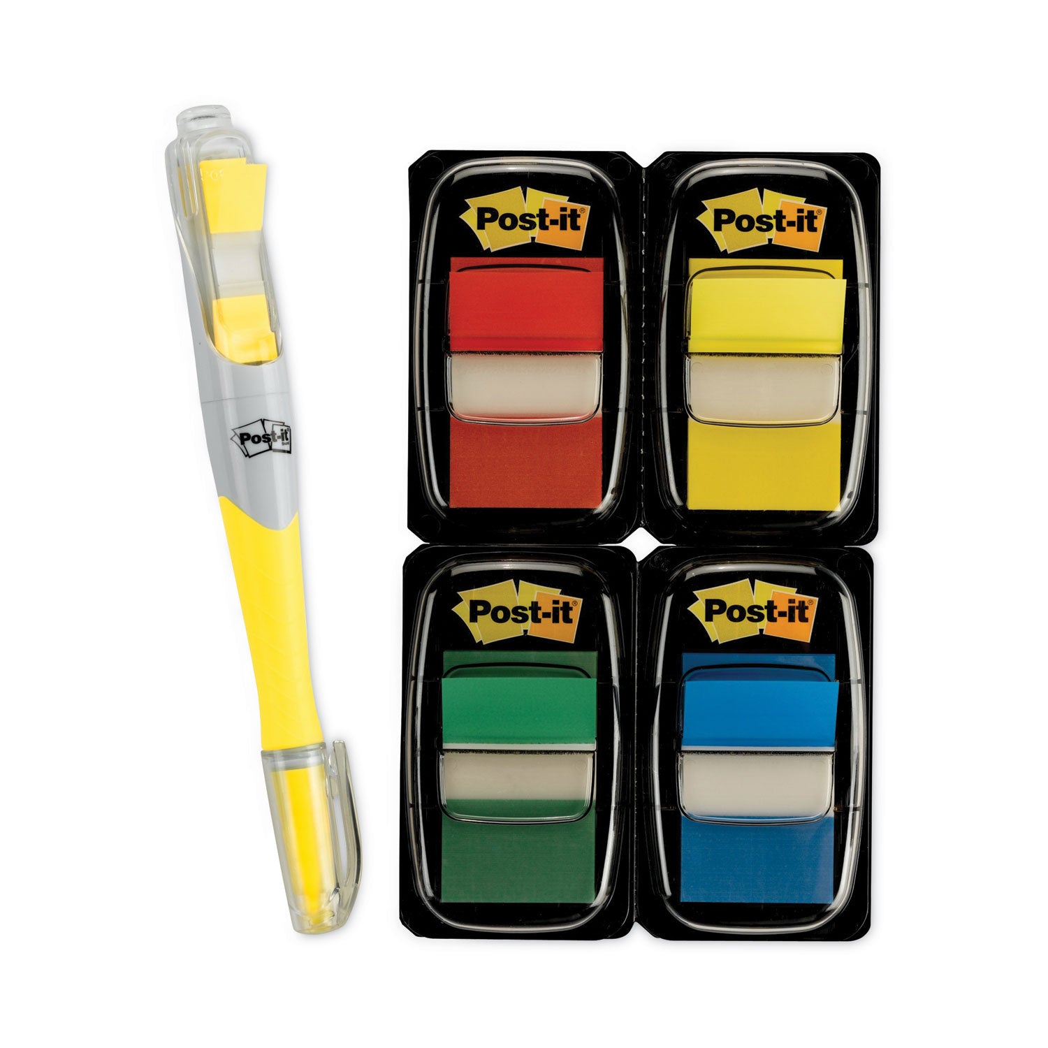 Page Flag Value Pack, Assorted, 200 1" Flags + Highlighter with 50 0.5" Flags - 