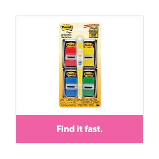 Page Flag Value Pack, Assorted, 200 1" Flags + Highlighter with 50 0.5" Flags - 
