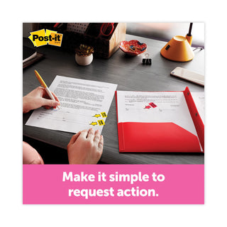 Arrow Message 1" Page Flags, "Sign Here", Yellow, 50 Flags/Dispenser, 2 Dispensers/Pack