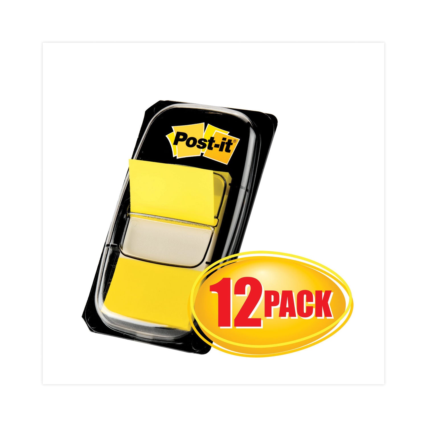 Marking Page Flags in Dispensers, Yellow, 50 Flags/Dispenser, 12 Dispensers/Box - 