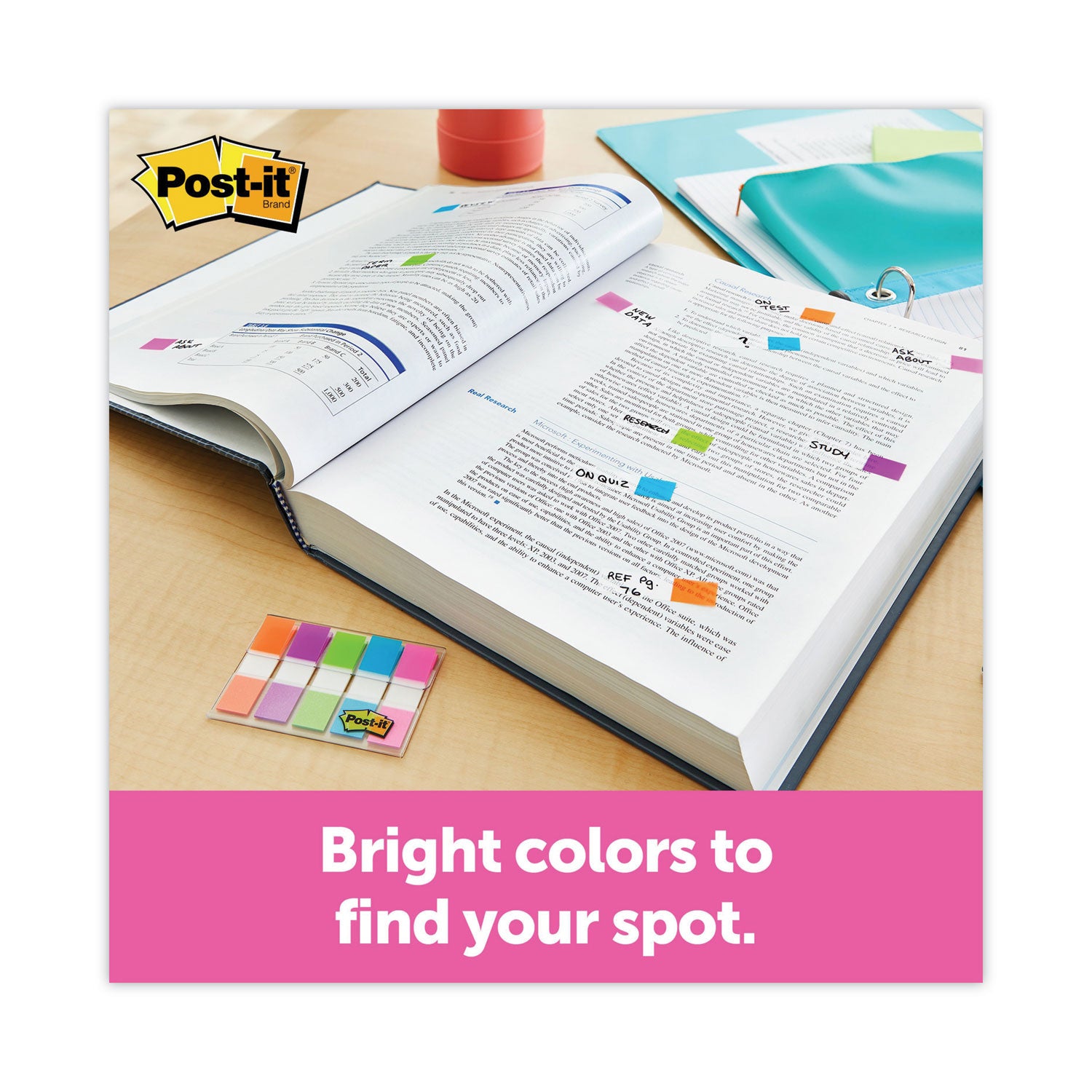 Page Flag Value Pack, 0.5 x 1.75, Assorted Colors, 280 Page Flags, 48, 1/2" Arrows/Pack - 