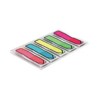 Arrow 0.5" Page Flags, Five Assorted Bright Colors, 20/Color, 100/Pack - 