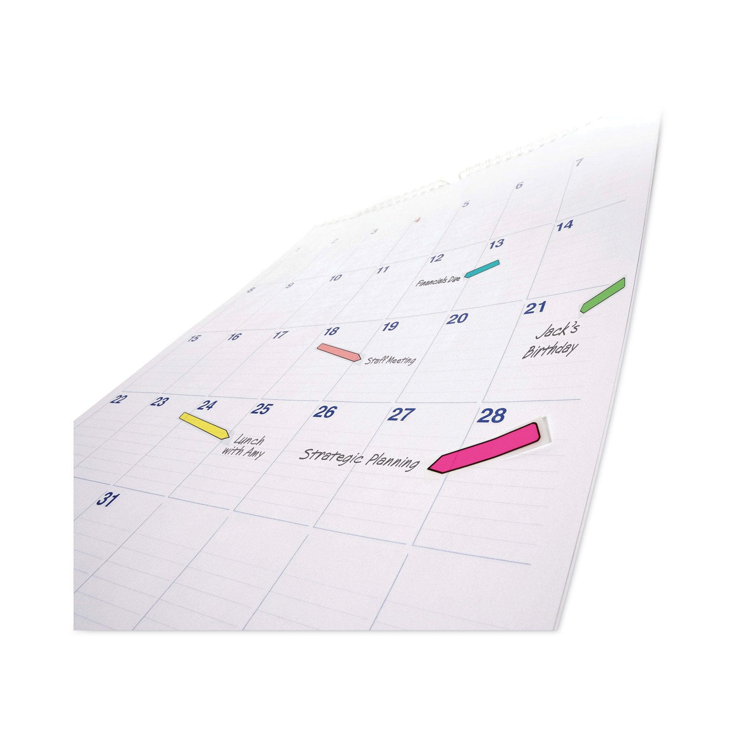 Arrow 0.5" Page Flags, Five Assorted Bright Colors, 20/Color, 100/Pack - 