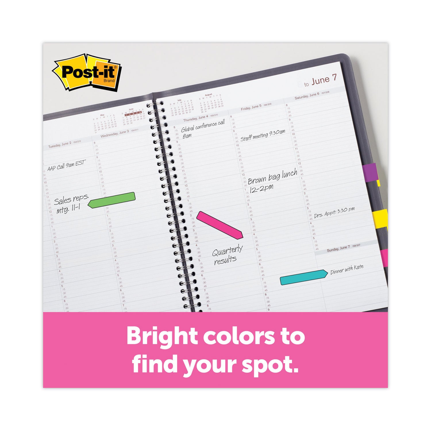 Arrow 0.5" Page Flags, Four Assorted Bright Colors, 24/Color, 96 Flags/Pack