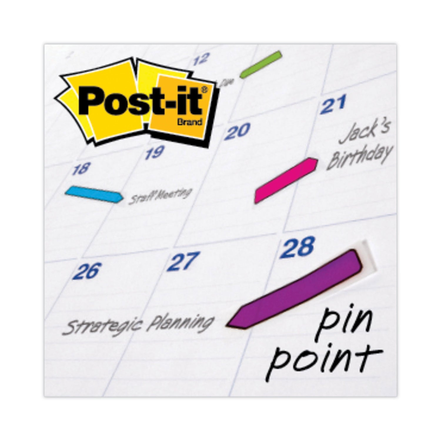 Arrow 0.5" Page Flags, Four Assorted Bright Colors, 24/Color, 96 Flags/Pack
