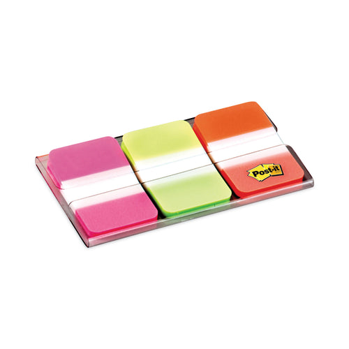 1" Plain Solid Color Tabs, 1/5-Cut, Assorted Bright Colors, 1" Wide, 66/Pack