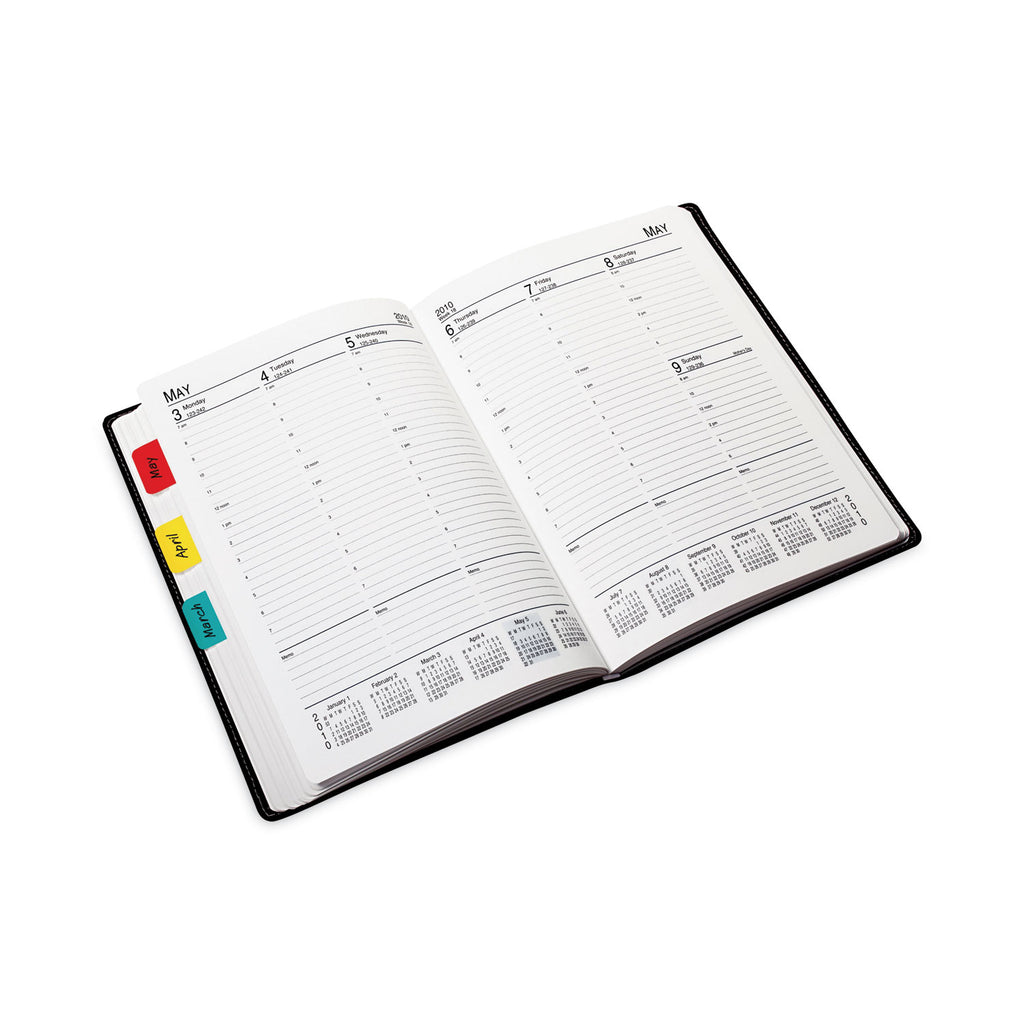 1" Plain Solid Color Tabs, 1/5-Cut, Assorted Primary Colors, 1" Wide, 66/Pack