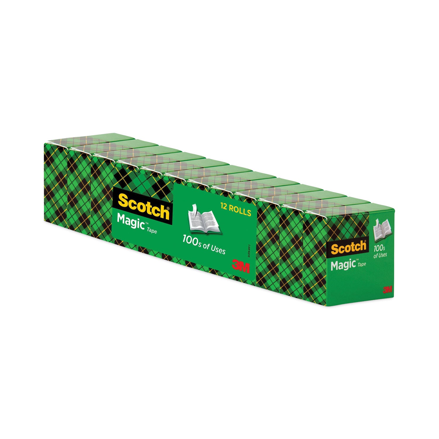 Magic Tape Value Pack, 1" Core, 0.75" x 83.33 ft, Clear, 12/Pack - 