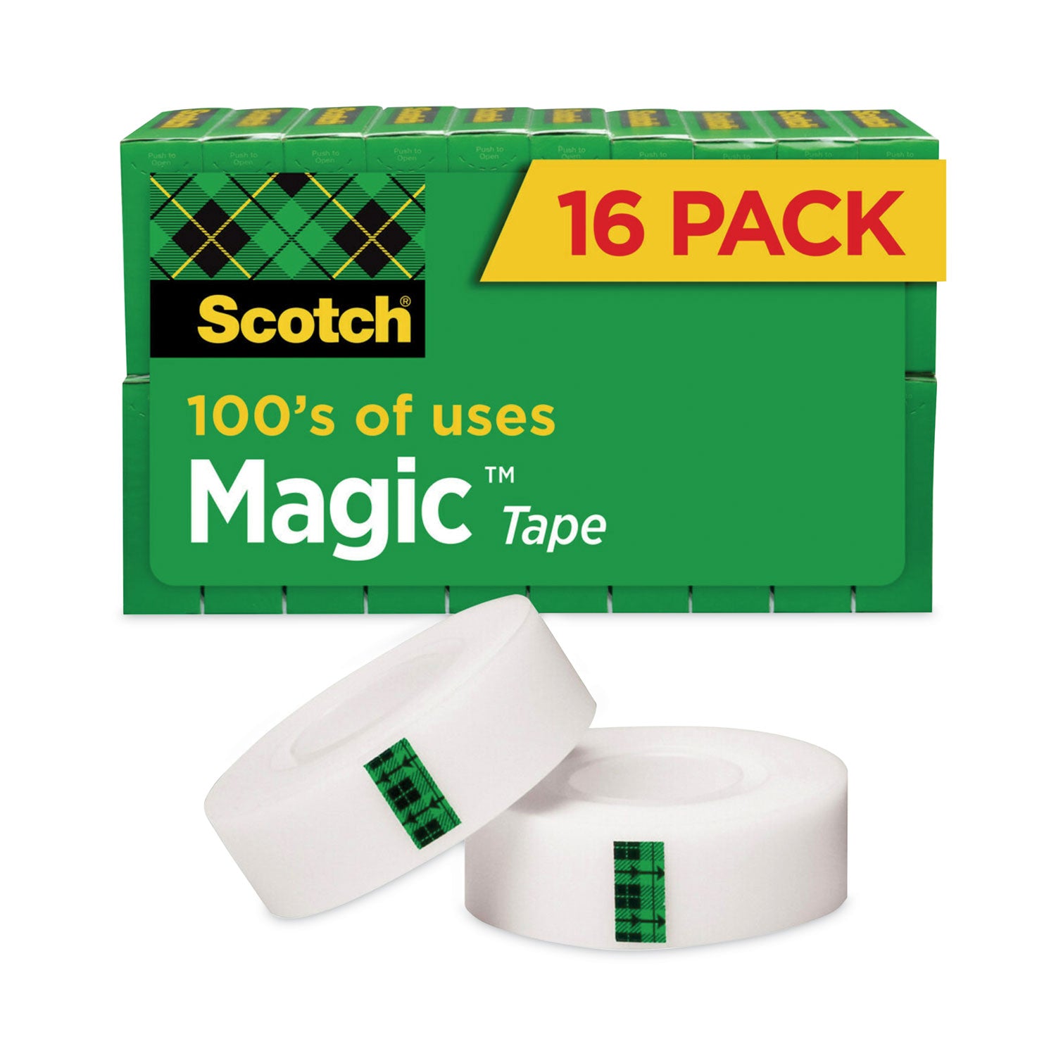 Magic Tape Value Pack, 1" Core, 0.75" x 83.33 ft, Clear, 16/Pack - 