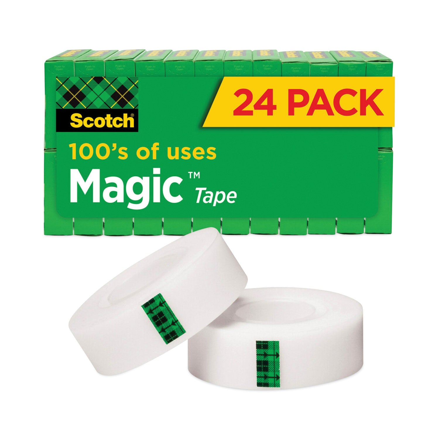 Magic Tape Value Pack, 1" Core, 0.75" x 83.33 ft, Clear, 24/Pack - 