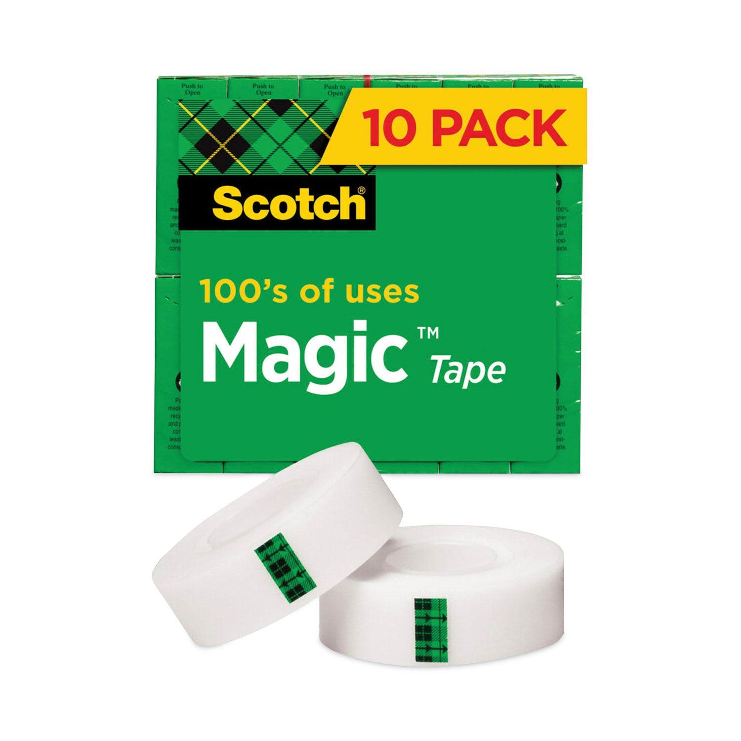 Magic Tape Value Pack, 1" Core, 0.75" x 83.33 ft, Clear, 10/Pack - 