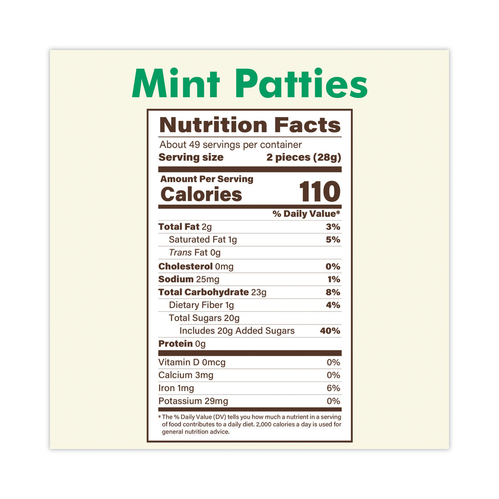 Mint Patties,175 Individually Wrapped, 3 lb Bag, Ships in 1-3 Business Days