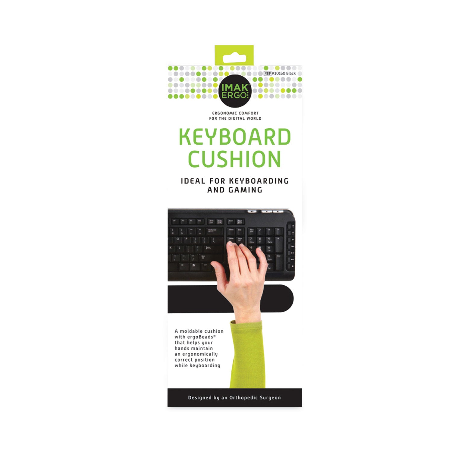 Keyboard Wrist Cushion, 17.75 x 3, Black - 