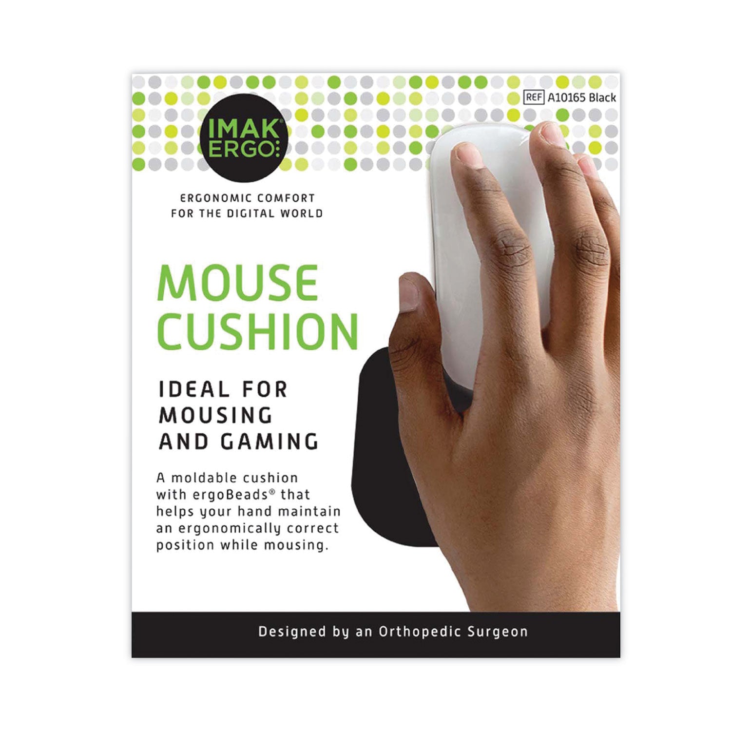 Mouse Wrist Cushion, 5.75 x 3.75, Black - 