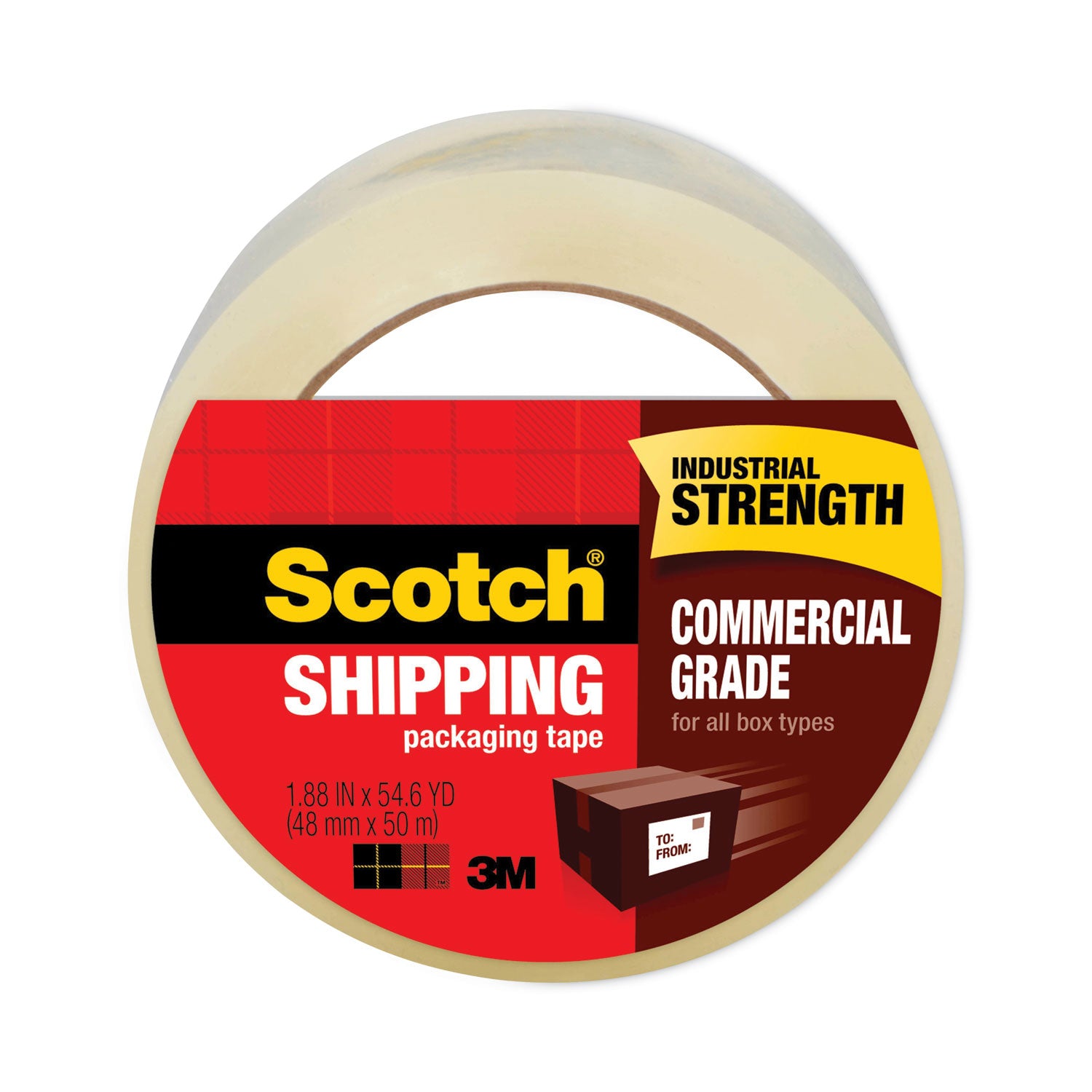 3750 Commercial Grade Packaging Tape with ST-181 Pistol-Grip Dispenser, 3" Core, 1.88" x 54.6 yds, Clear, 36/Carton - 