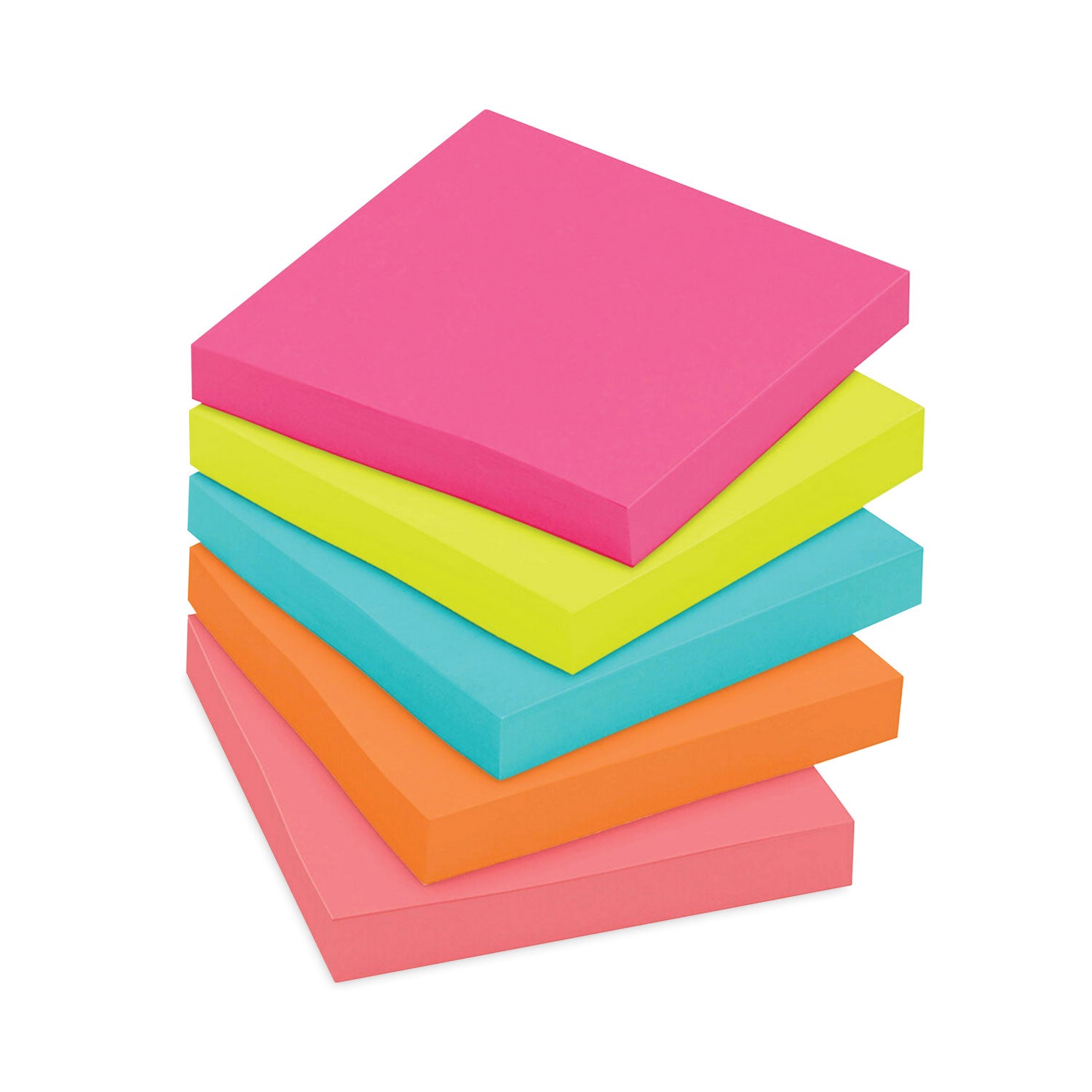 Original Pads in Poptimistic Collection Colors, 3" x 3", 100 Sheets/Pad, 5 Pads/Pack - 