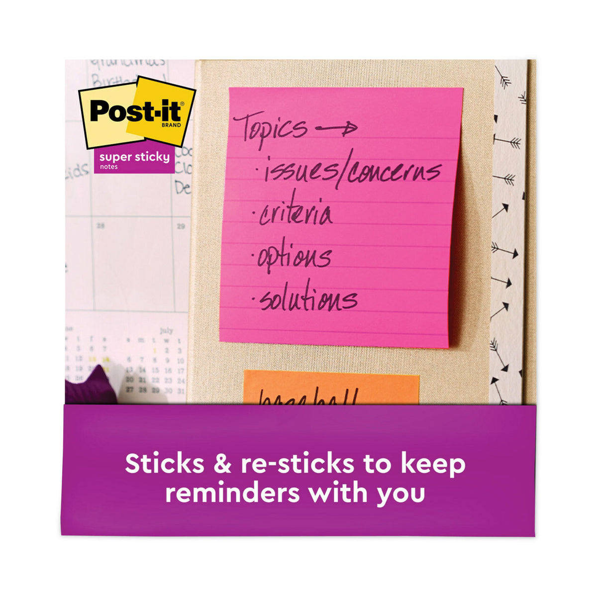 Pads in Energy Boost Collection Colors, Note Ruled, 4" x 4", 90 Sheets/Pad, 6 Pads/Pack