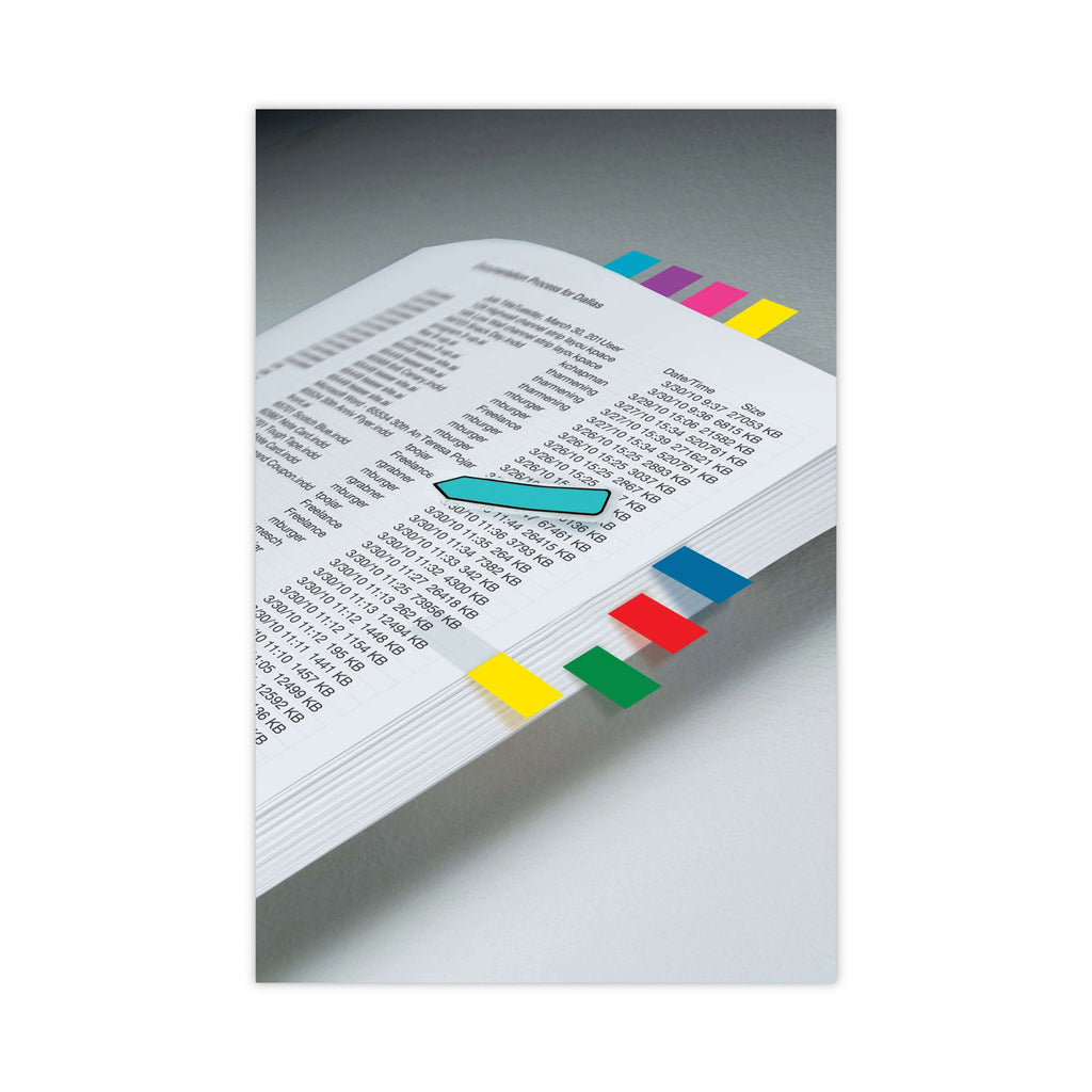 Page Flags in Portable Dispenser, Assorted Primary, 20 Flags/Color, 100 Flags/Pack - 