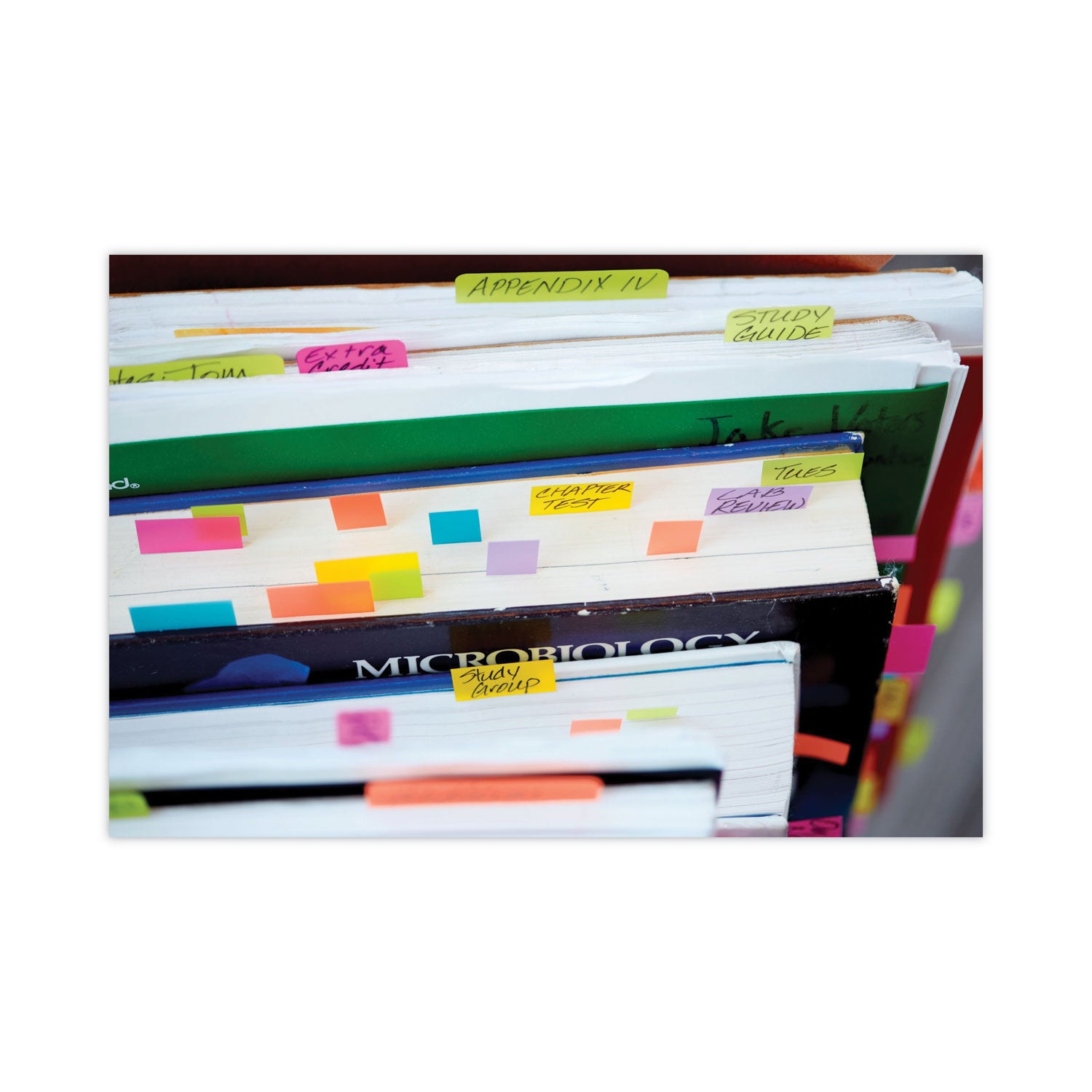 Page Flags in Portable Dispenser, Assorted Primary, 20 Flags/Color, 100 Flags/Pack - 