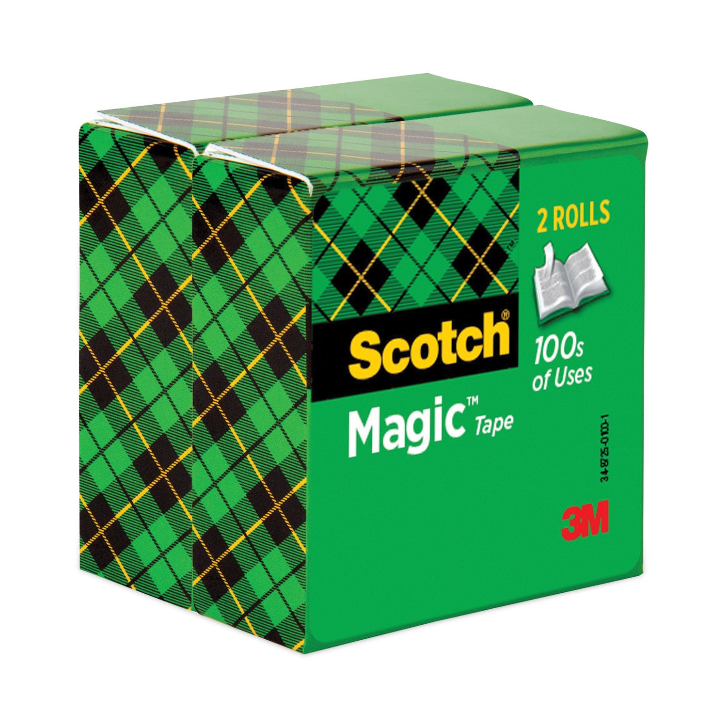 Magic Tape Refill, 3" Core, 0.75" x 72 yds, Clear, 2/Pack - 