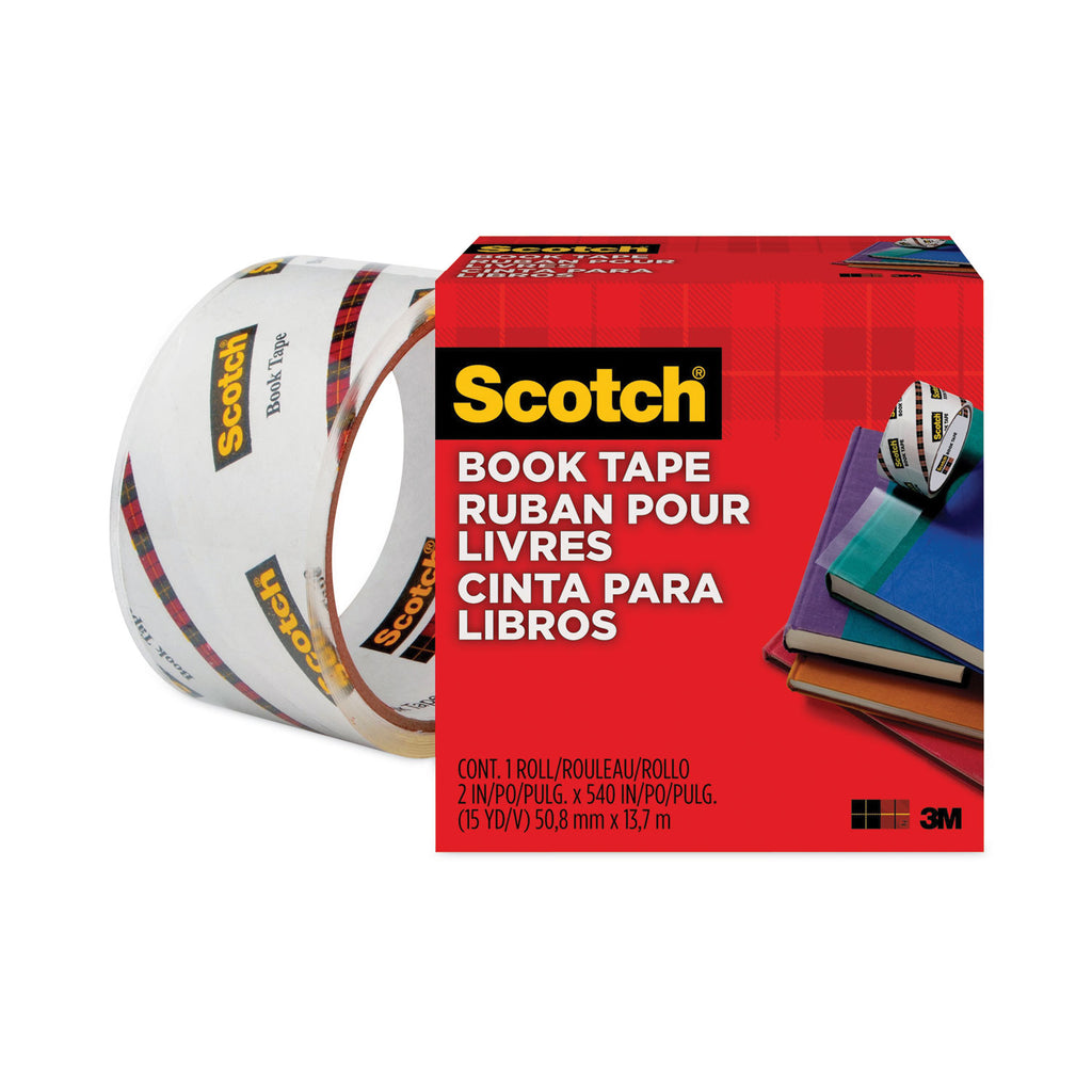 Book Tape, 3" Core, 2" x 15 yds, Clear